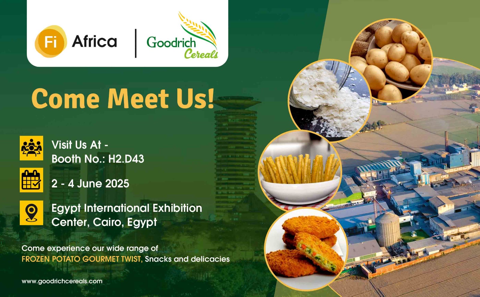 Goodrich Cereals to Unveil New Frozen Potato Gourmet Twist  Range at FI Africa 2025 in Egypt